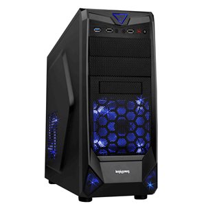 CiT Black Widow Mesh Gaming Case Black/Blue (No PSU) (508)